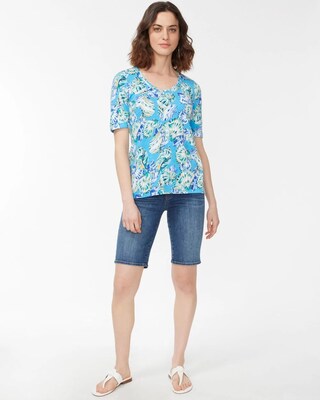 Shell Print Seamed Slub Tee