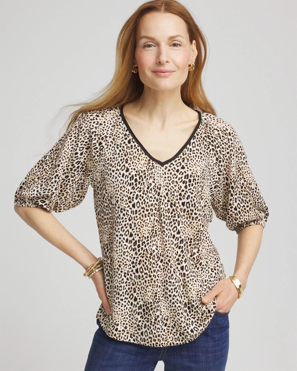 Leopard Braided Linen Top