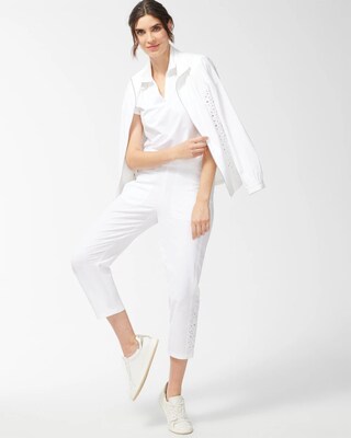 Zenergy Neema White Eyelet Crops