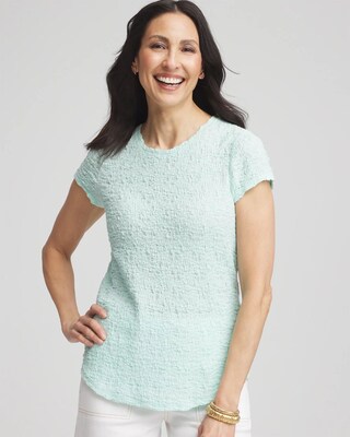 Textured Cap Sleeve Tee