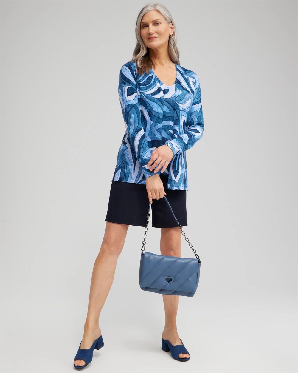 Spun Rayon Leaf Print Cardigan