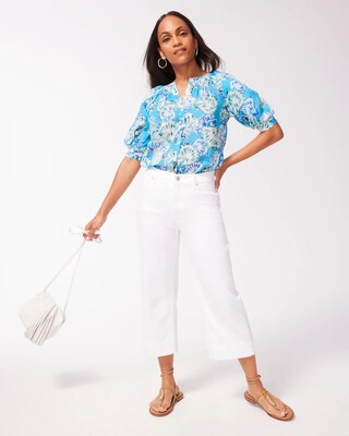 White Denim Trouser Crops