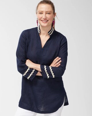 Linen Rick Rack Trim Tunic