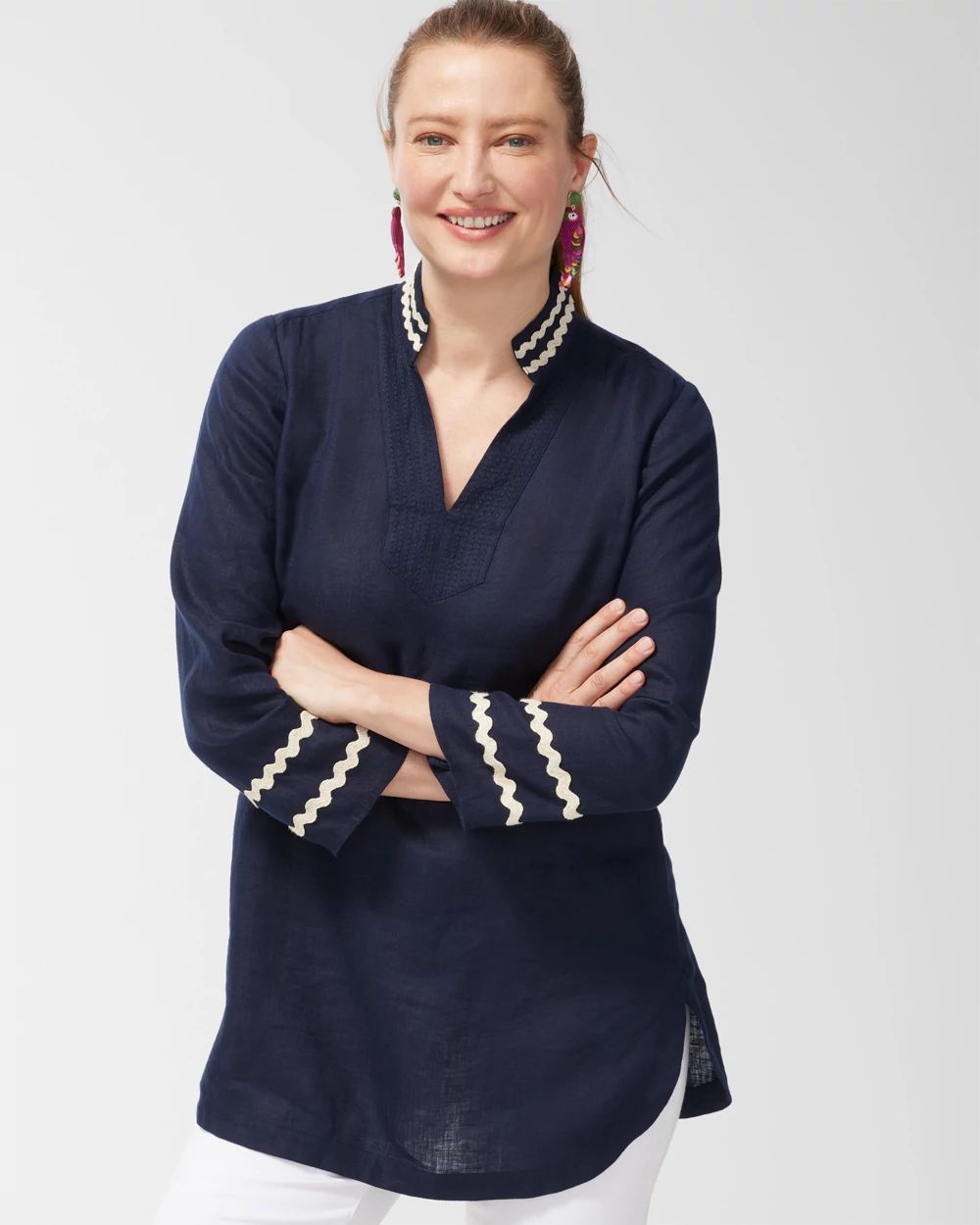 Linen Rick Rack Trim Tunic