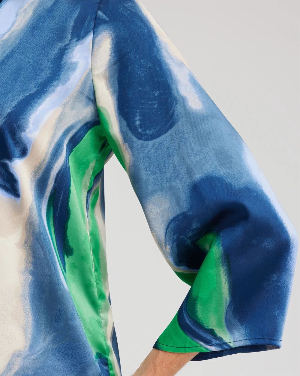 Drama Sleeve Swirl Print Top