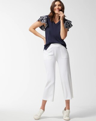 Zenergy UPF Neema White Wide Leg Crops