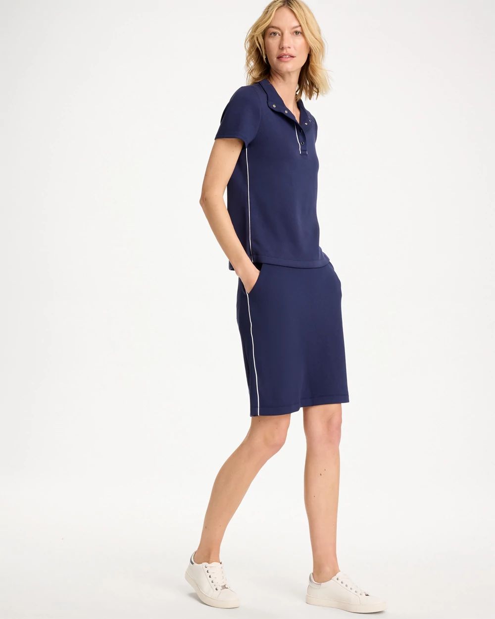 Zenergy® Soft Pique Piped Pullover click to view larger image.