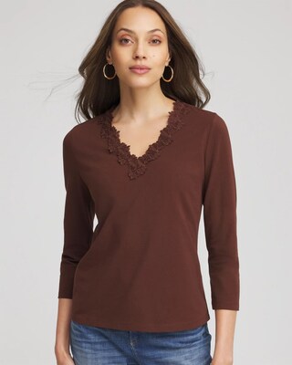 Lace Stretch-Cotton Tee