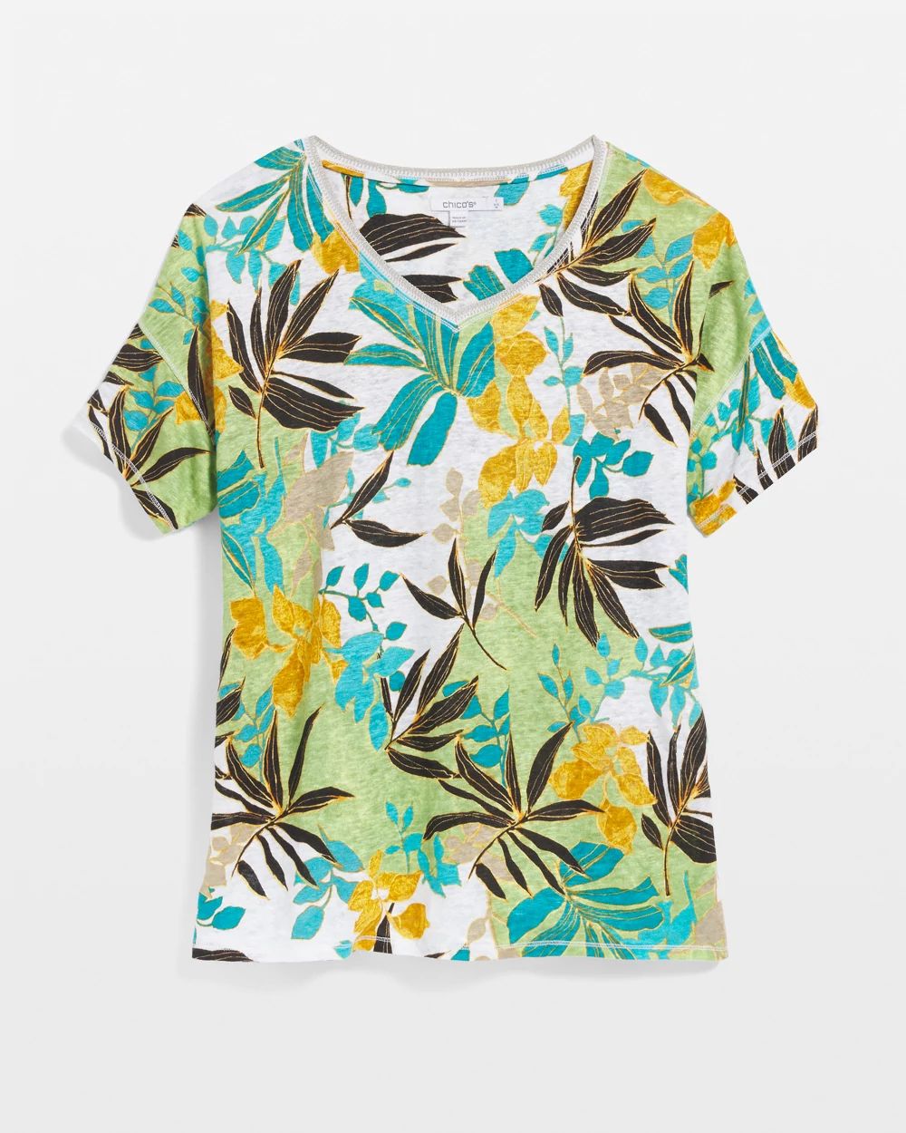 Linen Palms Sweater Trim Tee