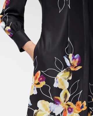 Twill Botanical Shirt Dress