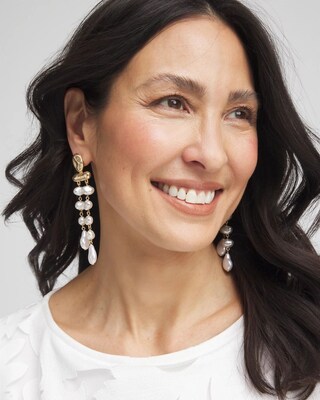 No Droop® Dripping Pearl Earrings click to view larger image.