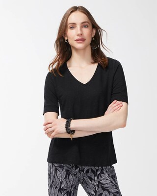 Shirred Back Linen Tee