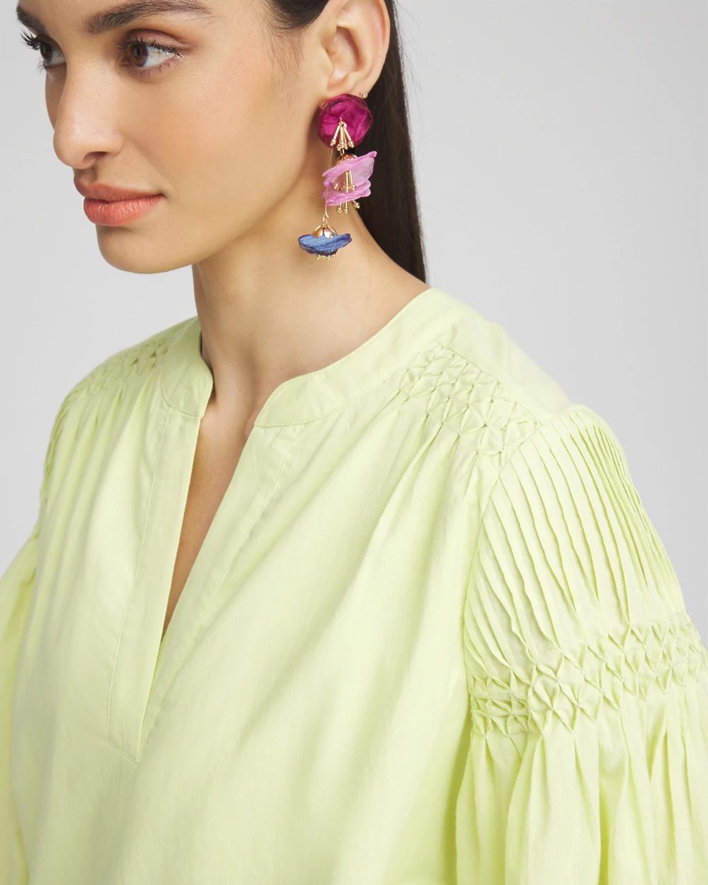 Cotton Voile Bell Sleeved Dress