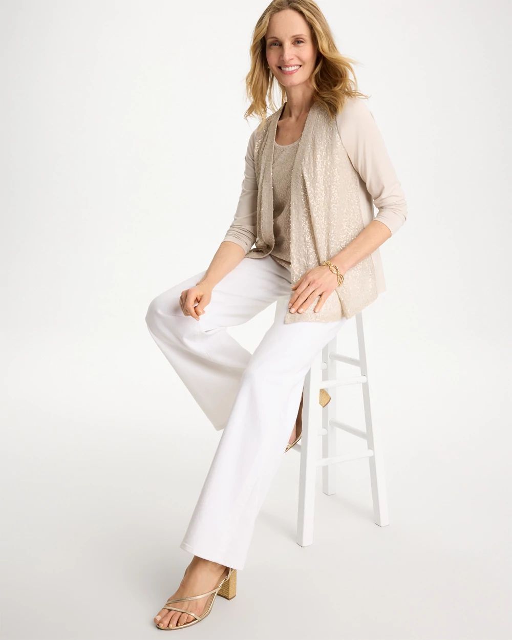 Knit Sequin Cardigan click to view larger image.