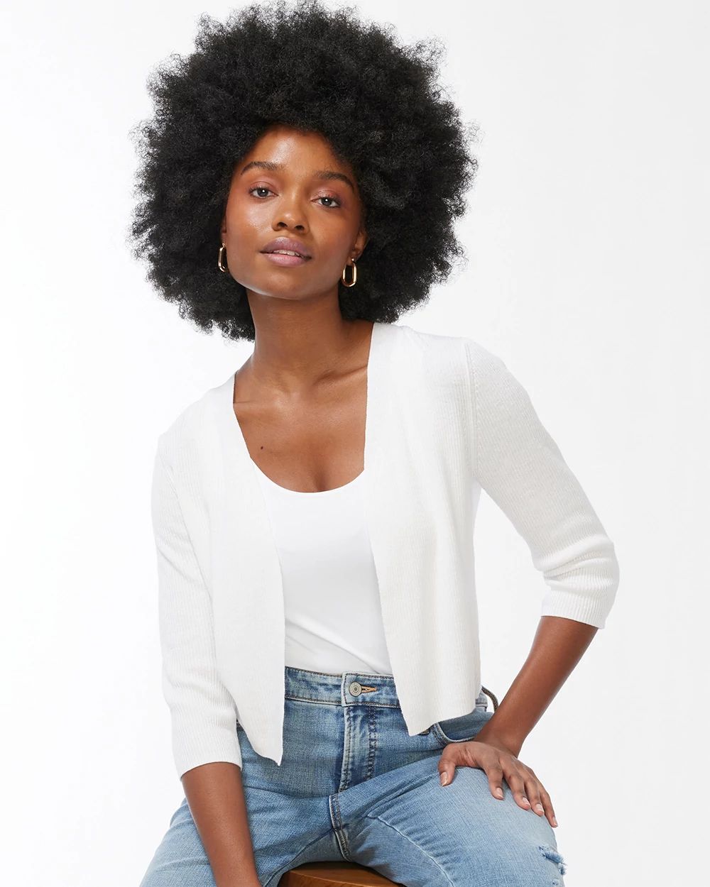 Linen-Cotton Blend Ribbed Topper