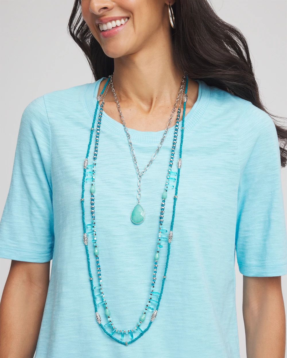 Convertible Filigree Beaded Pendant Necklace