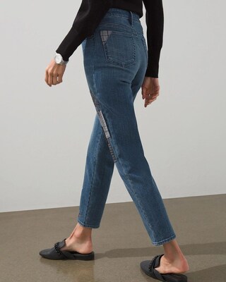 Girlfriend Embroidered Patches Ankle Jeans