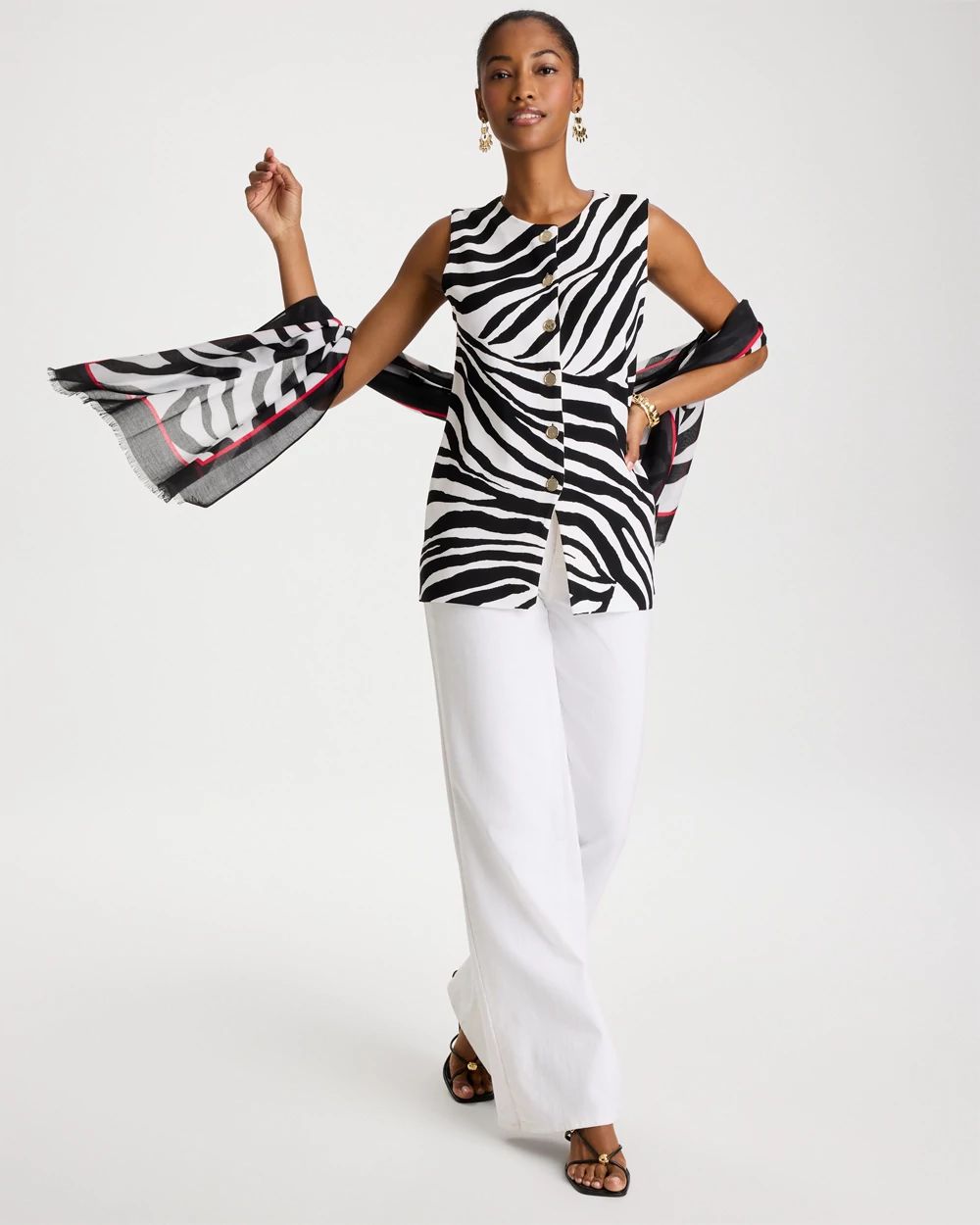 Zebra Refined Crewneck Sweater Vest click to view larger image.