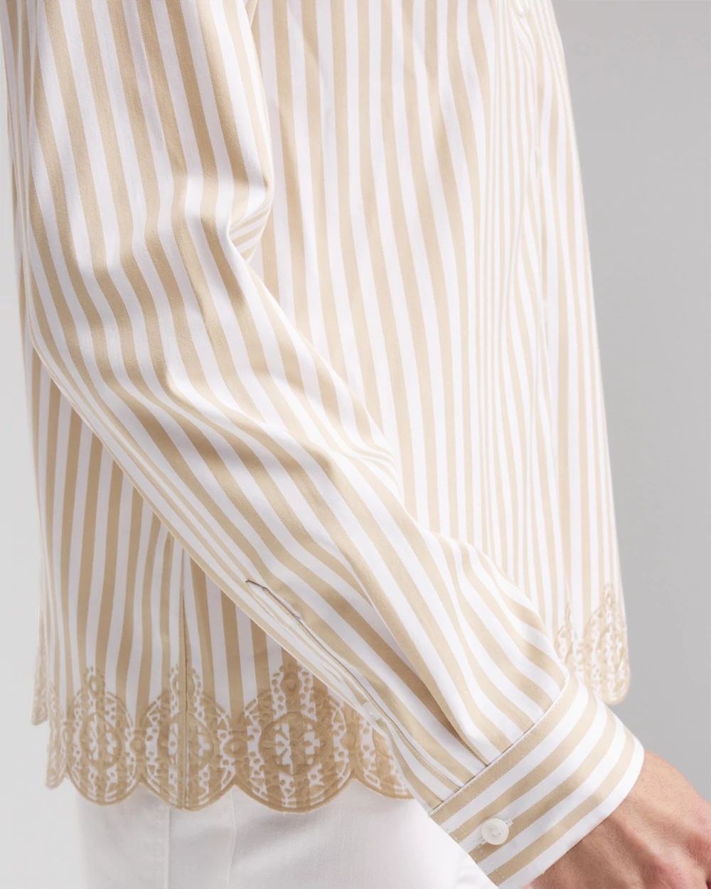 No Iron™ Scalloped-Hem Shirt