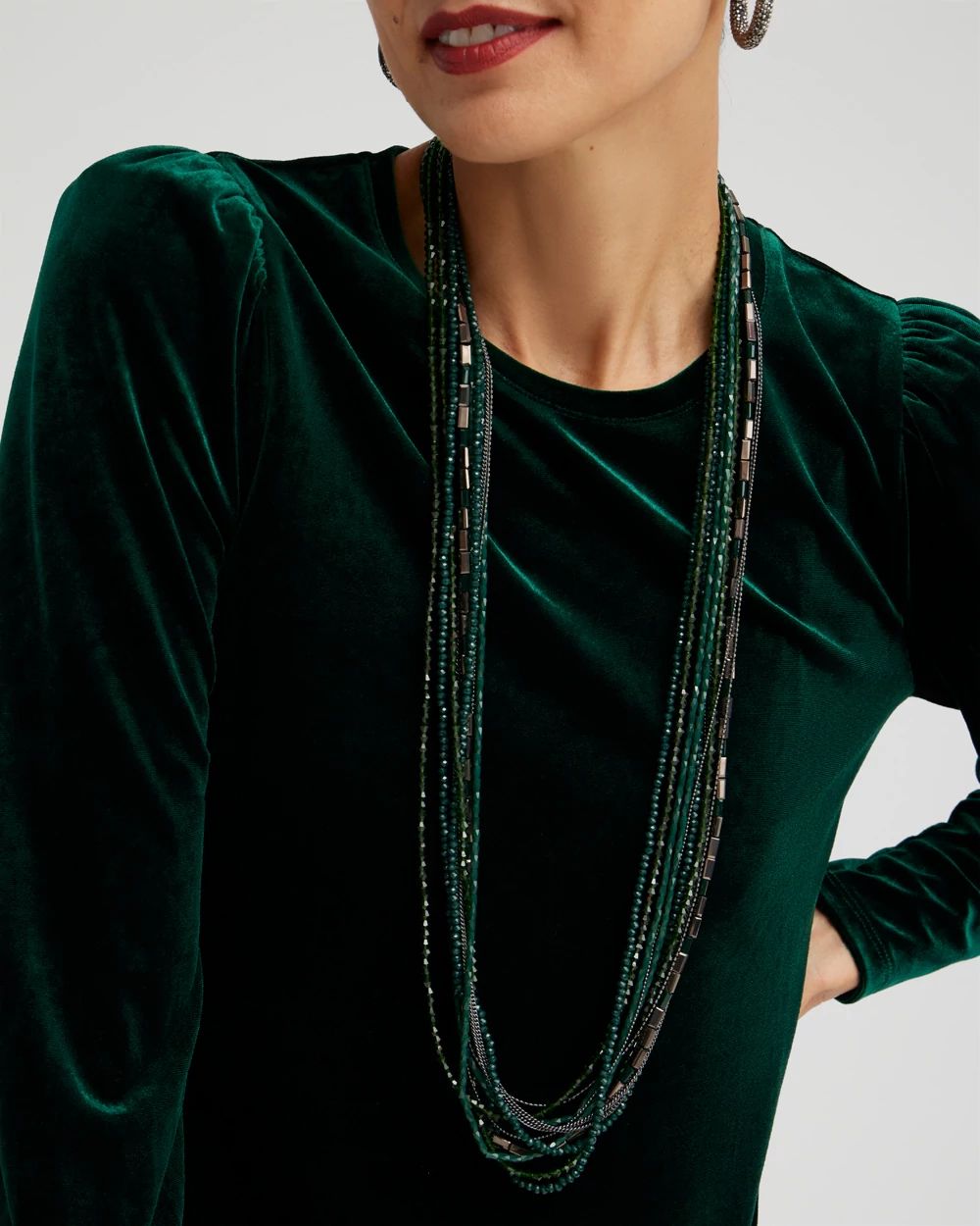 Green Multistrand Necklace