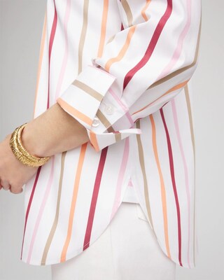 No Iron™ Striped Stretch-Sateen Shirt click to view larger image.