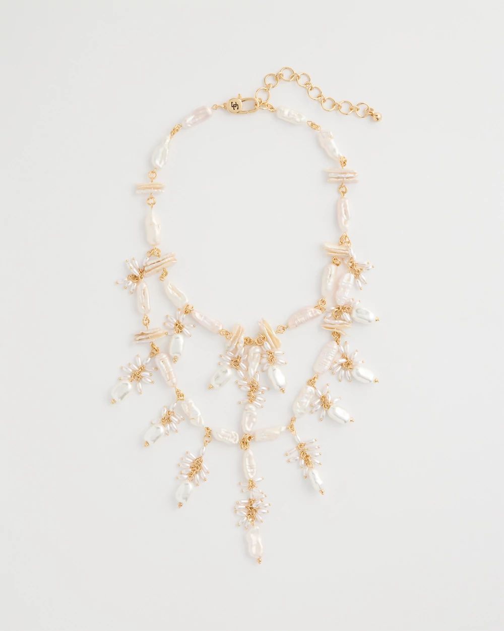 Chico's Originals Pearl Cluster Bib Necklace