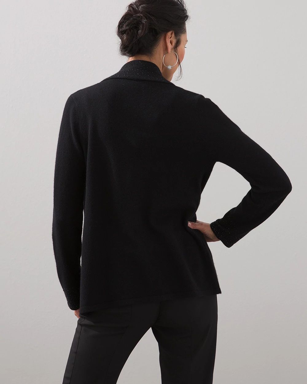 Black Label Cashmere Tuxedo Cardigan