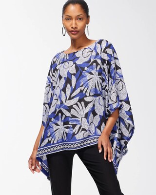 Geometric Print Poncho