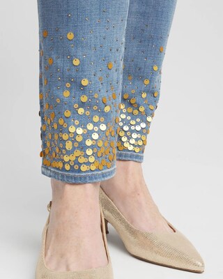 Girlfriend Sequin Ankle Jeans click to view larger image.