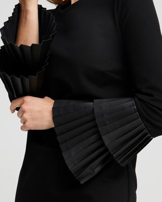 Ponte Faux Leather Cuff Dress