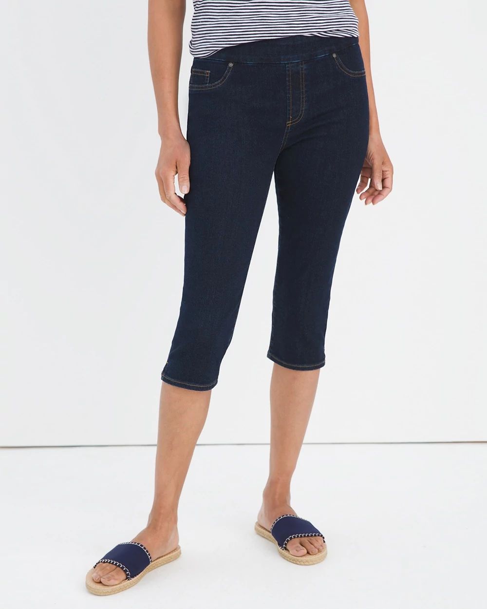 17" Pull-On Denim Capris