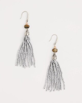 Neutral Beaded Linear Earrings