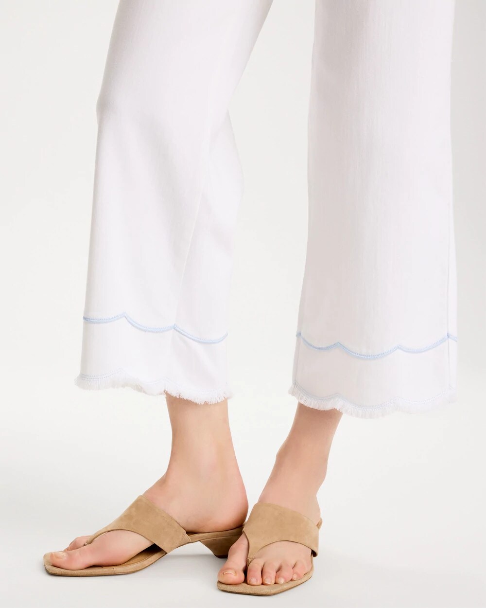 Chico's Pull-on Wide-leg White Crop Jeans In Multi