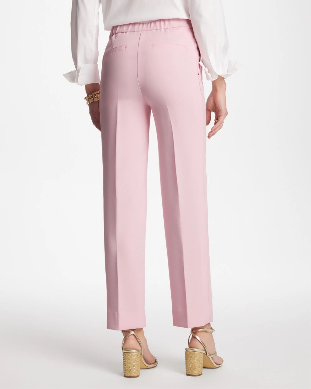 Textured Straight Tapered Ankle Pants click to view larger image.