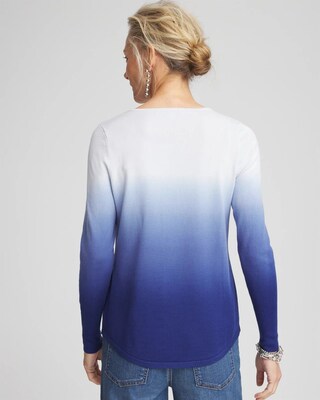 Dip Dye V-neck Pullover Sweater