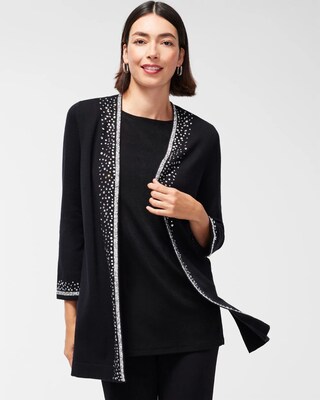 Travelers Collection Rhinestone Cardigan