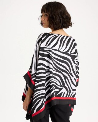 Woven Animal Print Poncho click to view larger image.