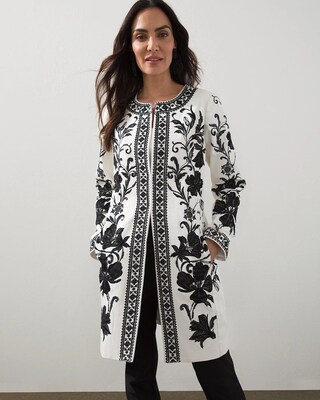 Black and White Embroidered Topper