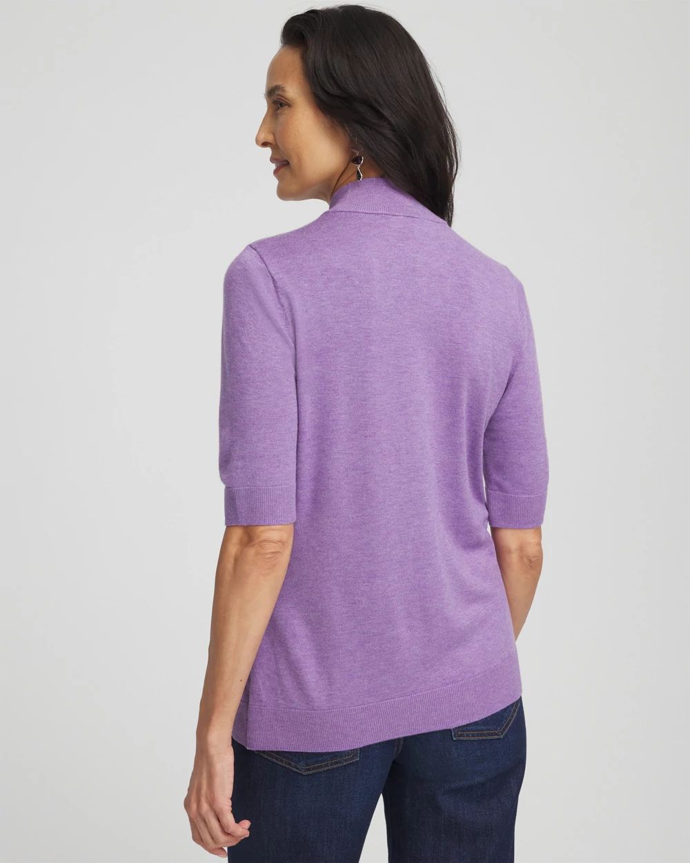 Elbow Sleeve Mock Neck Sweater