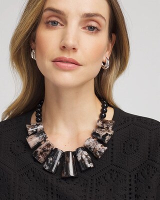 Genuine Agate Stone Bib Necklace click to view larger image.