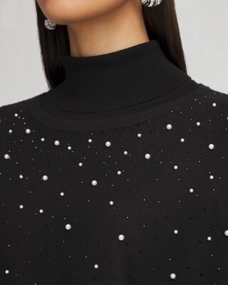 Faux Pearl Cashmere Blend Poncho