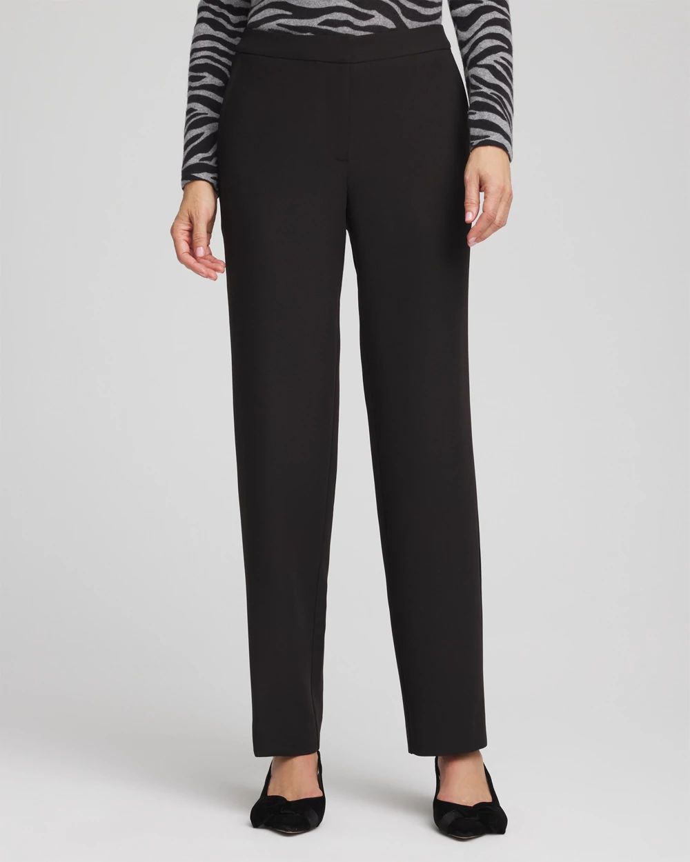 Textured Straight Tapered Ankle Pants