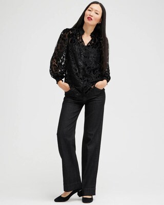 Velvet Burnout Animal Print Shirt