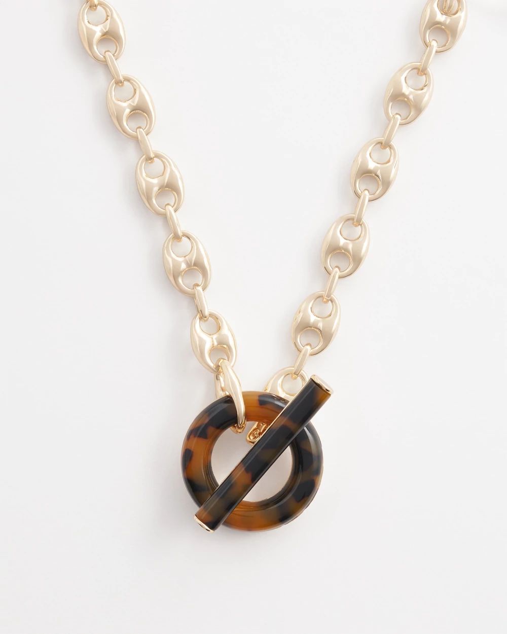 Faux Tortoise Toggle Necklace