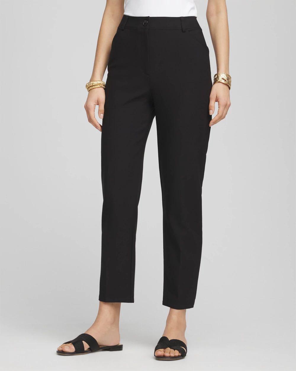 Fly-Front Ankle Pants