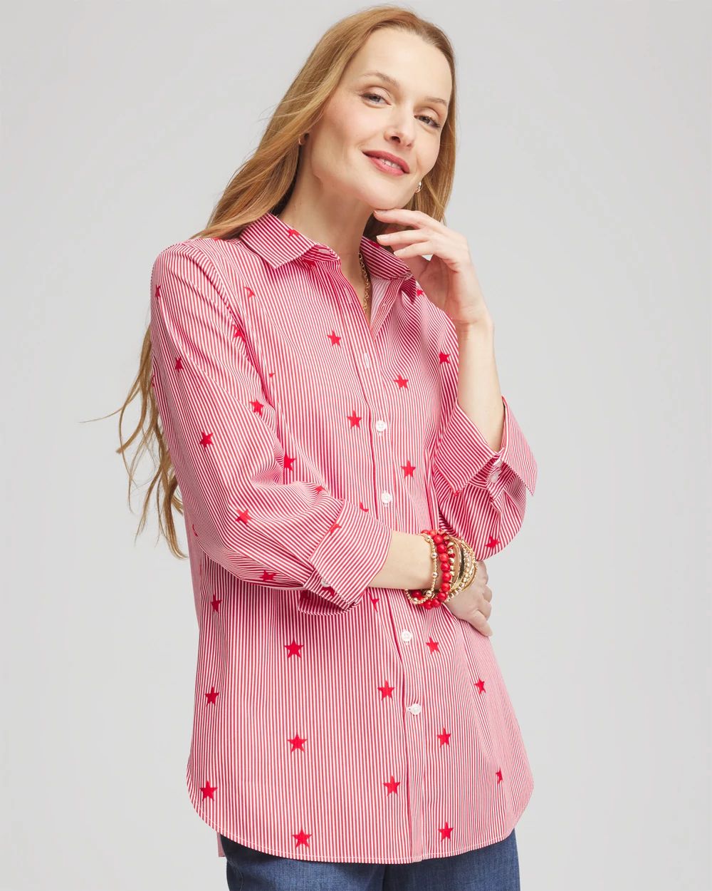 No Iron™ Stars & Stripes  Sateen Shirt