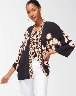 Mixed Print Ruana