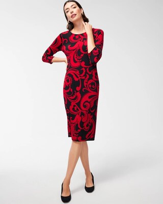Travelers Scroll Print Classic Dress