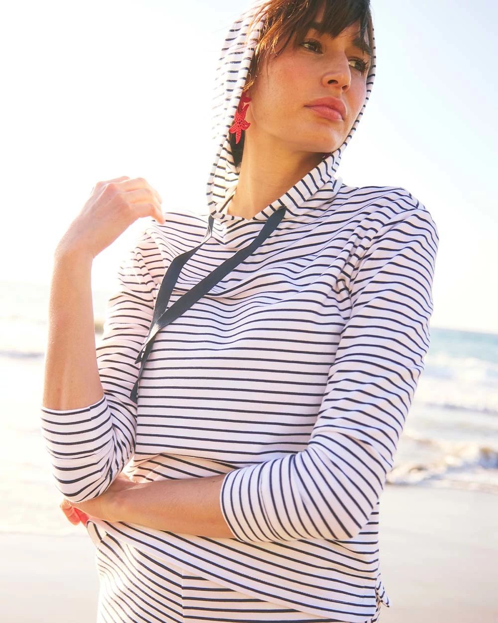 Zenergy® French Terry Cotton Striped Hoodie