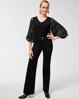 Trapunto Wide Leg Pants